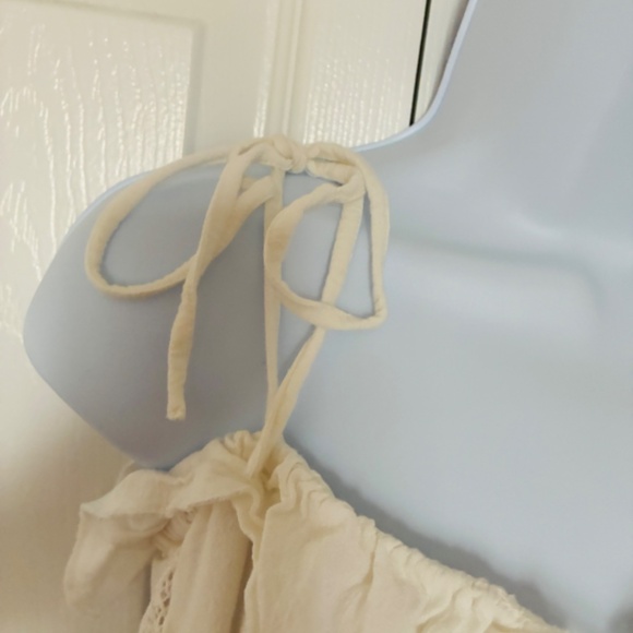 Forever 21 Ivory Mini Dress – Embroidered Bodice, Adjustable Straps, Size M - Picture 6 of 9
